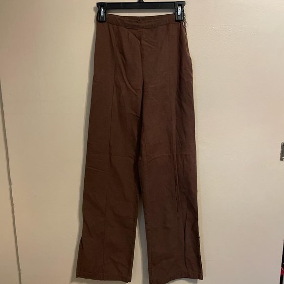 bershka wide legged brown pants - Picture 1 of 3